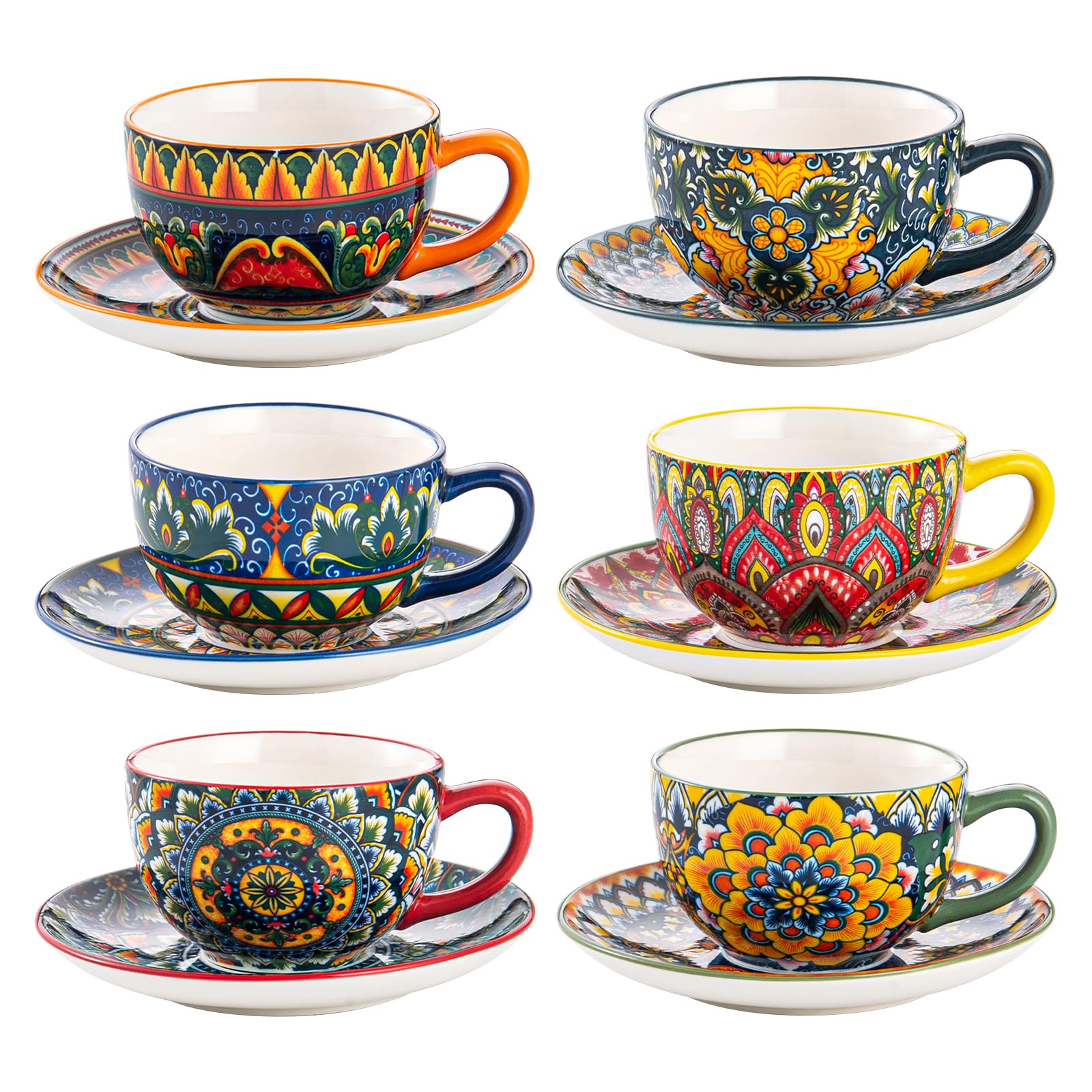 Amazon.com | Henten Home Ceramic 8.5 oz Tea Cup Set, Latte Cup Amazon.com | Henten Home Ceramic 8.5 oz Tea Cup Set, Latte Cup